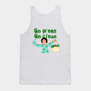 Eco friendly consumer. Go green go clean concept. Tank Top